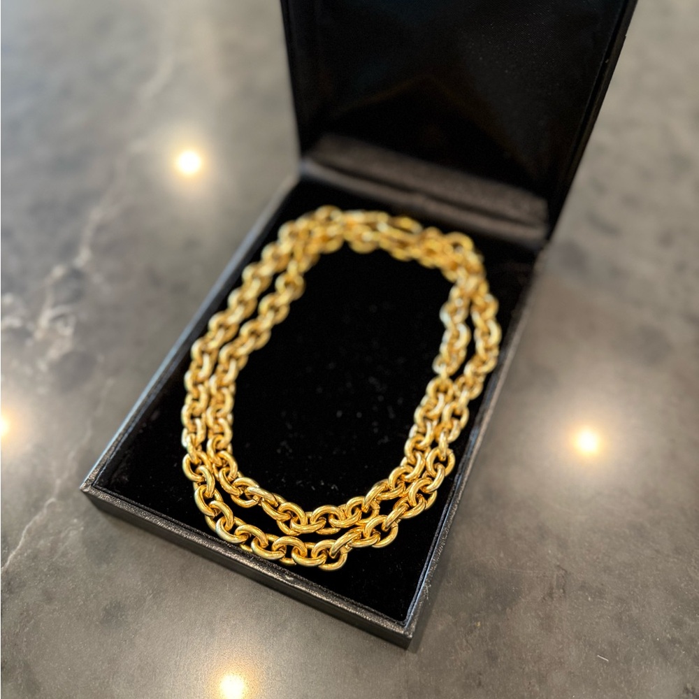 CHANEL Vintage Gold Rope Necklace